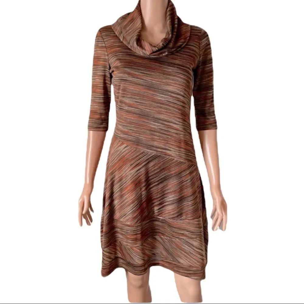 Amanda Lane Cowl Neck 3/4 Sleeve Dress Sz PS
